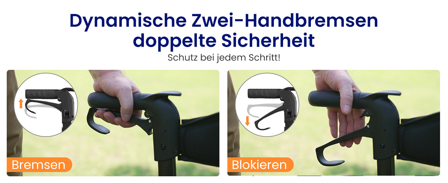 Dynamische Zwei-Handbremsen Doppelte sicherheit Schutz bei jedem Schritt!